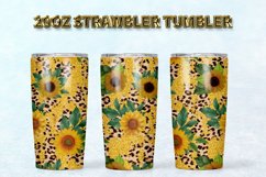 Sunflower Leopard 20oz Strawbler Tumbler Bundles 10 Designs Product Image 4