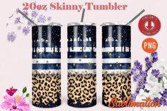 Glitter Leopard Print Skinny Tumbler sublimation PNG Product Image 1