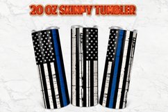 Back The Blue American Flag Thin Blue Line 20oz Skinny Tumbl Product Image 1