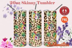 Leopard Print 20oz Skinny Tumbler for sublimation Bundle PNG Product Image 2