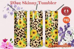 Leopard Print 20oz Skinny Tumbler for sublimation Bundle PNG Product Image 3