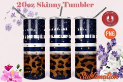 Glitter Leopard Print Skinny Tumbler sublimation PNG Product Image 1