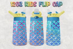 Mermaid Glitter 12oz Kids Flip Cup Design PNG Product Image 1