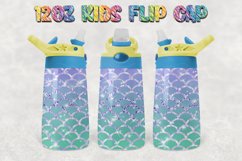 Mermaid Glitter 12oz Kids Flip Cup Design PNG Product Image 1