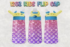 Mermaid Glitter 12oz Kids Flip Cup Design PNG Product Image 1