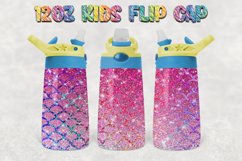 Mermaid Glitter 12oz Kids Flip Cup Design PNG Product Image 1