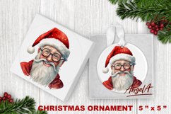 Christmas ornament sublimation design / Santa watercolor Product Image 1