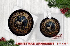 Christmas deer sublimation / round christmas ornament Product Image 1