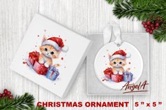 Christmas animal ornament sublimation / christmas baby cat Product Image 1