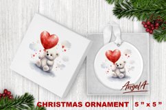 Christmas ornament sublimation / baby polar bear, balloon Product Image 1