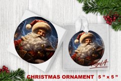 Christmas Santa ornament sublimation / Vintage retro Santa Product Image 1