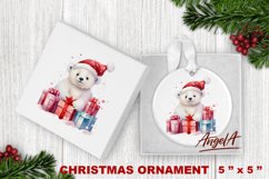 Christmas ornament sublimation / watercolor polar bear png Product Image 1