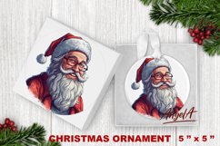 Santa Christmas ornament sublimation / Santa Claus face png Product Image 1