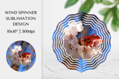 Cherry Blossom in Bloom Wind Spinner Sublimation Design 017 Product Image 1