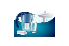 Water Filter Pitcher Creative Promo Poster Vector Product Image 1