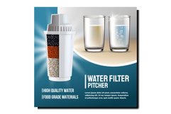 Water Filter Pitcher Cartridge Promo Poster Vector Product Image 1