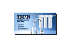 Home Water Filter System Promotion Banner Vector Product Image 1