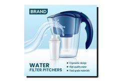Water Filter Pitchers Promotional Banner Vector Product Image 1