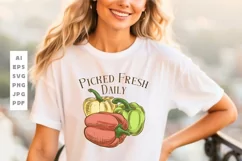 Picked Fresh Daily Farming SVG T shirt Design
