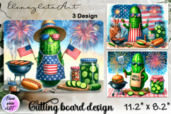 Funny Pickle 4th of July kitchen Cutting Board|Patriotic Product Image 1