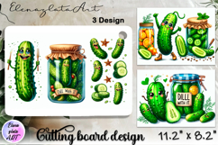 Funny Pickle cutting board sublimation|Cute Cook Glass board Product Image 1