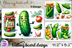 Funny Pickle cutting board sublimation|Cute Cook Glass board Product Image 1