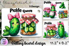 Funny Pickle cutting board sublimation|Cute Cook Glass board Product Image 1