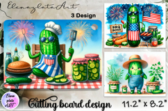 Funny Pickle 4th of July kitchen Cutting Board|Patriotic Product Image 1