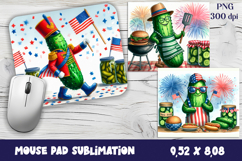 Patriotic Mouse Pad sublimation. American flag and Pickles Product Image 1