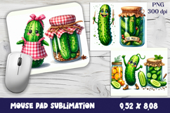 Cook cucumber Mouse Pad sublimation | Pickle Mouse Pad Product Image 1