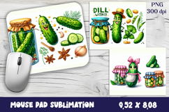 Cook cucumber Mouse Pad sublimation | Pickle Mouse Pad Product Image 1