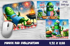 Patriotic Mouse Pad sublimation. American flag and Pickles Product Image 1