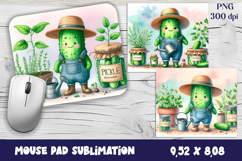 Cook cucumber Mouse Pad sublimation | Pickle Mouse Pad Product Image 1