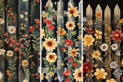 Picket Fence Flowers Digital Paper Bundle Product Image 4
