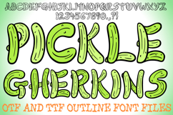 Pickle Gherkins Food Font Typography Lettering Cartoon ABC OTF