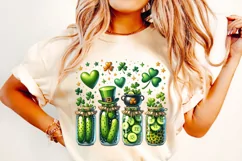St Patrick's Day Pickle Jars PNG, Lucky Day PNG, Shamrock Product Image 1