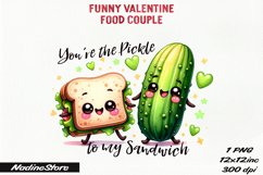 Funny Valentine&#039;s day Food Couple PNG. Product Image 1