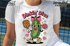Dinkin’ Diva Png Pickleball Funny Sublimation Png Queen Product Image 1