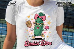 Dinkin’ Diva Png Pickleball Funny Sublimation Png Queen Product Image 1