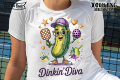 Dinkin’ Diva Png Pickleball Funny Sublimation Png Queen Product Image 1