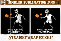 Tumbler Sublimation | Pickleball | Halloween Product Image 1