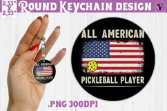 Round keychain | Pickleball | Sport Product Image 1
