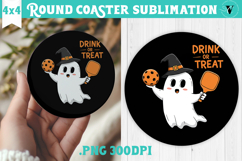Round Coaster | Pickleball | Halloween Product Image 1
