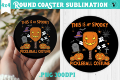 Round Coaster | Pickleball | Halloween Product Image 1