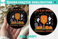 Round Coaster | Pickleball | Halloween Product Image 1