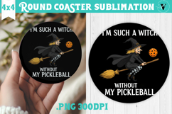 Round Coaster | Pickleball | Halloween Product Image 1