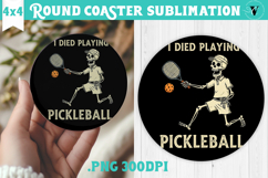Round Coaster | Pickleball | Halloween Product Image 1
