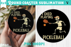 Round Coaster | Pickleball | Halloween Product Image 1