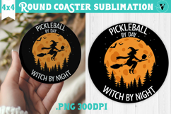 Round Coaster | Pickleball | Halloween Product Image 1