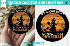 Round Coaster | Pickleball | Halloween Product Image 1